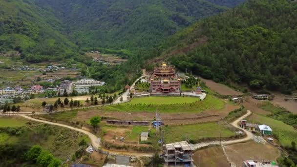 Dirang Manastırı Arunachal Pradesh Hindistan Güzel Bir Budist Manastırı Mimarisi — Stok video