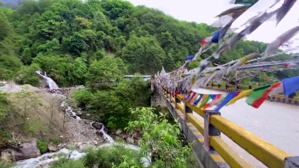 Batı Arunachal Pradesh Hindistan Daki Tawang Yakınlarındaki Menteng Köprüsü — Stok video