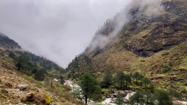 Krajobraz Góra Himalajów Nuranang Dolina Most Arunachal Pradesh Indiach — Wideo stockowe