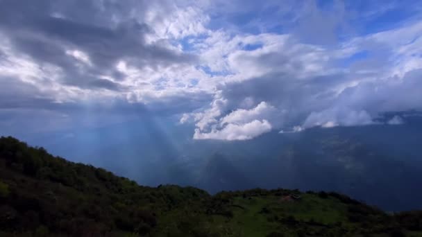 Het Landschap Berg Van Himalayas Avond Bij Arunachal Pradesh India — Stockvideo