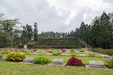 Kohima, nagaland India  9 may 2022. View of the kohima war cemetery, nagaland in India. clipart
