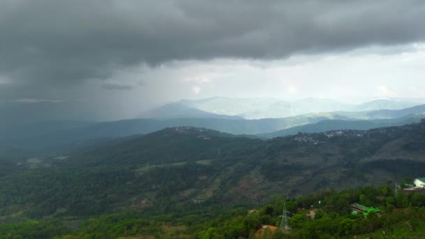 Vista Aérea Bela Paisagem Vista Montanha Aldeia Kohima Nagaland Índia — Vídeo de Stock