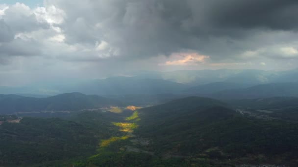 Vista Aérea Hermosa Vista Del Paisaje Montaña Del Pueblo Kohima — Vídeos de Stock