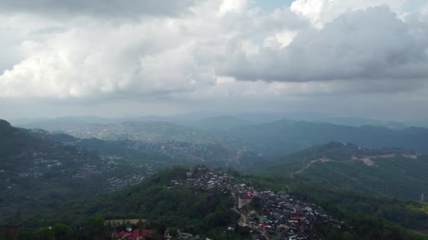 Luftaufnahme Der Schönen Landschaft Und Berg Von Kohima Dorf Nagaland — Stockvideo