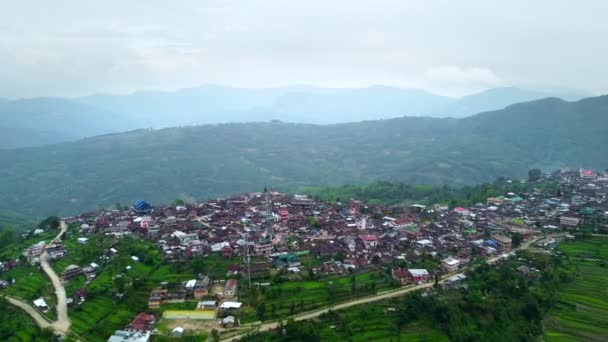 Letecký Pohled Krásnou Krajinu Hory Viswema Jižní Angami Naga Vesnice — Stock video