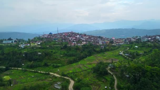 Aerial View Beautiful Landscape View Mountain Viswema Southern Angami Naga — Stock Video