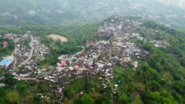 Hindistan Daki Nagaland Kohima Daki Yamaç Boyunca Binalar Evler Ile — Stok video