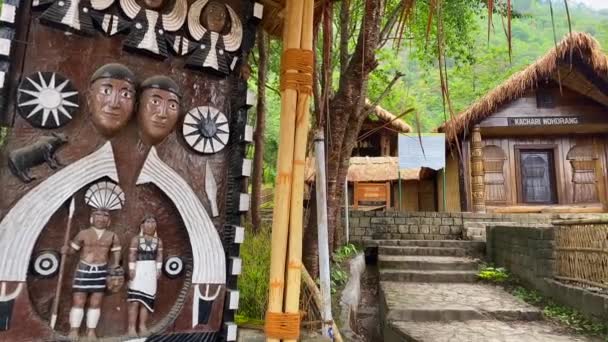 コヒマ ナガラランド インド9は2022年5月9日 コヒマ ナガランド 北東インドの遺産村の伝統的な家 — ストック動画
