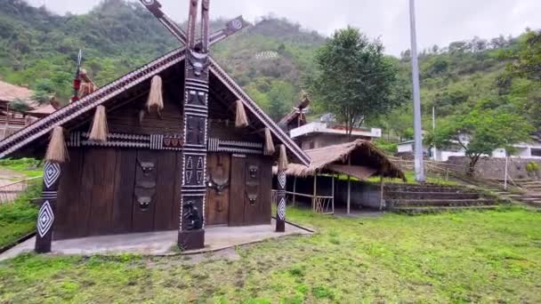 Kohima Nagaland Indien Mai 2022 Traditionelles Haus Naga Heritage Village — Stockvideo
