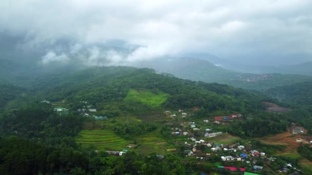 Reisfeld Aus Der Luft Nordosten Indiens Luftaufnahmen Von Schönen Berg — Stockvideo