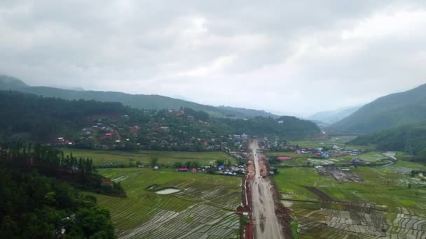 Reisfeld Aus Der Luft Nordosten Indiens Luftaufnahmen Von Schönen Berg — Stockvideo