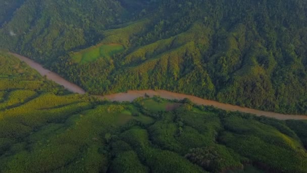 Vista Aérea Belo Vale Montanha Nungba Perto Aldeia Rengpang Natureza — Vídeo de Stock