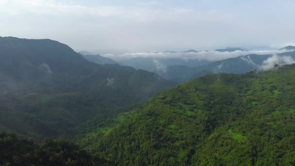 Aerial View Beautiful Mountain Valley Nungba Ragailong Village Khoupum Dam — Stock Video