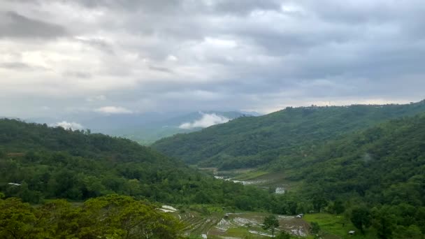 Blick Auf Den Schönen Berg Bei Makhel Dorf Und Der — Stockvideo