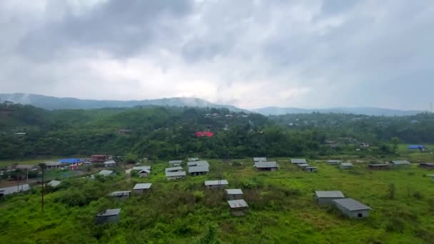 View Beautiful Mountain Makhel Village Barak River Situated Senapati District — Stock Video