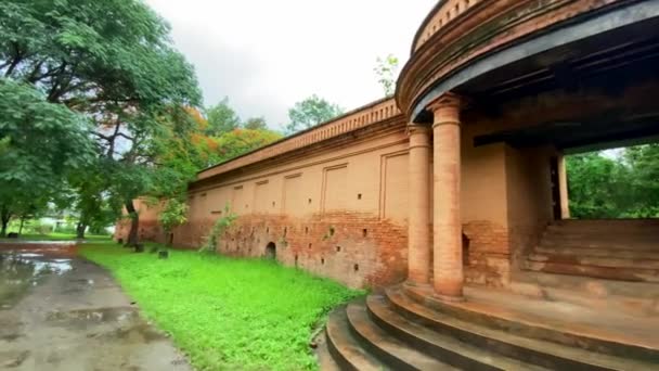 Цитадальной Стены Внутри Кампуса Форта Кангла Исторический Памятник Манипур Кангла — стоковое видео