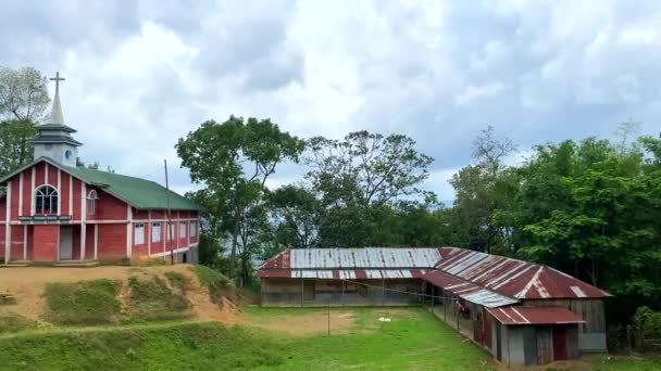 Śpiewający Prezbiteriański Kościół Indii Wiosce Songtal Manipur Północno Wschodnie Indie — Wideo stockowe