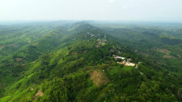 Légi Kilátás Gyönyörű Vairengte Dombok Mizoram Zöld Dombok Körül Falu — Stock videók