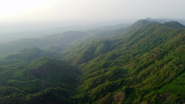 Воздушный Вид Красивые Холмы Nupa Легких Mizoram Зеленые Холмы Вокруг — стоковое видео