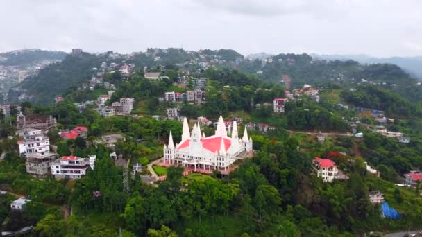 Vue Aérienne Temple Salomon Aizawl Capitale Mizoram Cet Établissement Architectural — Video
