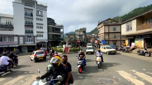 Aizawl Mizoram India Мая 2022 Оживленной Рыночной Улице Зосанглиана Холмистом — стоковое видео