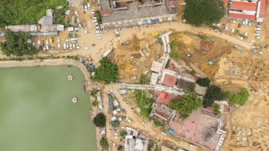 Antik Udaipur şehrinde bulunan Tripura Sundari Tapınağı 'nın havadan görünüşü. 1501 Hindu tapınağı, agartala, tripura Hindistan' da Budist tarzında..