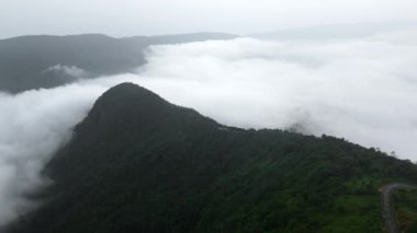 Hindistan 'daki meghalaya cherrapunji-mawsynram ormanının havadan görünüşü. Hindistan 'ın doğusundaki Khasi tepelerinin güzel dağı..