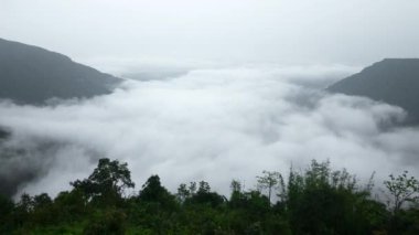 Hindistan 'daki meghalaya cherrapunji-mawsynram ormanının havadan görünüşü. Hindistan 'ın doğusundaki Khasi tepelerinin güzel dağı..