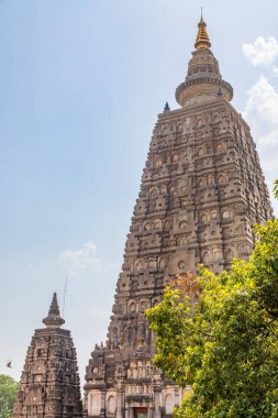 Gautama Buddha 'nın aydınlanmaya ulaştığı ve öğretilerini formüle ettiği Mahabodhi Tapınağı, Bodh gaya, UNESCO' nun Bihar, Hindistan, Asya 'daki dünya mirası alanı