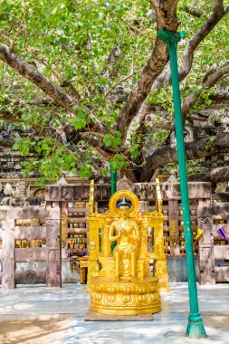 Gautama Buddha 'nın aydınlanmaya ulaştığı ve öğretilerini formüle ettiği Mahabodhi Tapınağı, Bodh gaya, UNESCO' nun Bihar, Hindistan, Asya 'daki dünya mirası alanı