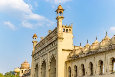 Lucknow, uttar pradesh, India 19 june 2022. Main entrance gate of bada Imambara complex on city road with Islamic architecture built by nawab asaf-ud-daulain 1784, lucknow, uttar pradesh, India, asia. clipart