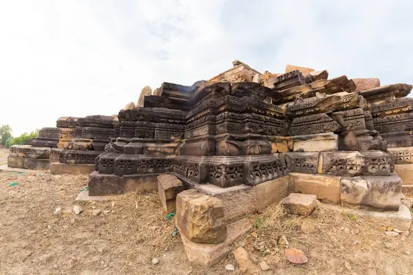 stock image Beejamandal Temple Ruins in khajuraho the group of monuments of hindu and jain temples in chhatarpur district, madhya pradesh, India.Unesco world heritage site.