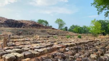 Khajuraho 'daki Beejamandal Tapınağı Harabeleri. Hindistan' ın Madhya Pradesh bölgesindeki Hindu ve Jain tapınakları grubu. Unesco dünya mirası alanı..