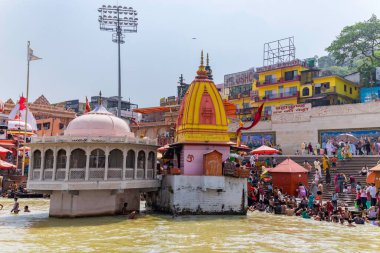 Haridwar, uttrakhand, India 22 june 2022. Har ki pauri is a famous ghat on the banks of the ganges in haridwar, India clipart