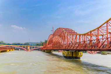 Haridwar, uttrakhand, India 22 june 2022. Har ki pauri is a famous ghat on the banks of the ganges in haridwar, India clipart