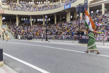 Wagah attari border, Punjab, India, 25 july 2022. Flag ceremony at India-Pakistan border near Amritsar, Punjab,India clipart