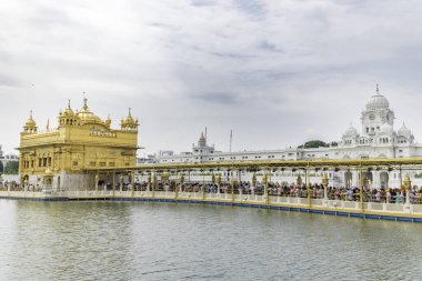 Amritsar, Punjab, India, 24 july 2022.Beautiful view of Golden Temple. Harmandir Sahib in Amritsar, Punjab, India, Famous indian sikh landmark, Golden Temple, the main sanctuary of Sikhs in Amritsar, India clipart