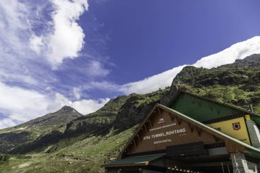 Lahul, Himachal Pradesh, India, 4 july 2022. Atal tunnel north portal the tunnel is under the rohtang pass at an elevation of 3048m which connect manali and lahaul towns of himachal pradesh. clipart