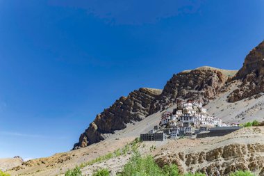 Kee monastery is a biggest tibetan buddhist monastery located at an altitude of 4,166 m close to spiti River in spiti valley of himachal pradesh, lahaul & spiti district, India. clipart