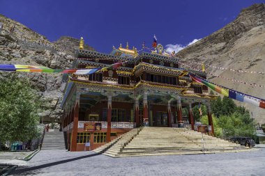 Kaza, himachal pradesh, Hindistan, 7 Temmuz 2022. Budist manastırı kaza gompa ya da sakya tangyud manastırı Kazada bir kabile için ibadet yeri spiti vadisinde, himachal pradesh, Hindistan.