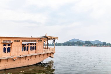 Houseboats in Dal Lake at Srinagar, Jammu and Kashmir, India. clipart