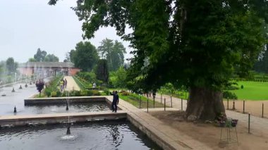 Srinagar, Kashmir, Hindistan 20 Temmuz 2022. Shalimar Bagh, Hindistan 'ın Jammu ve Kaşmir kentindeki Srinagar kenti yakınlarındaki Dal Gölü' nün kuzeydoğusunda yer alan en büyük Babür bahçesidir..