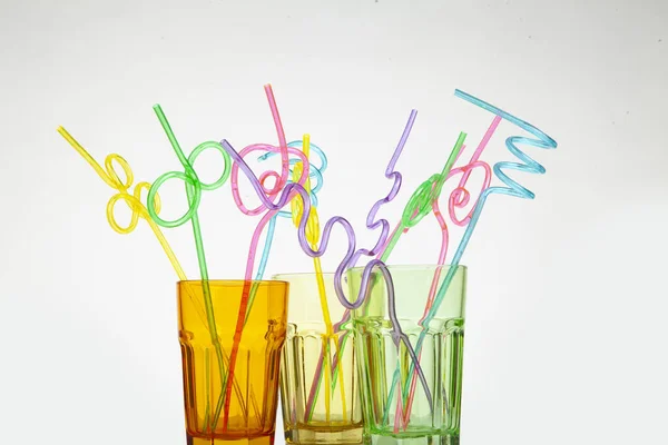 Party Glasses Straw Stock Picture