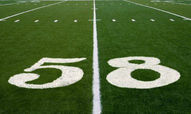 Football field symbolizing the big game in 2024 clipart