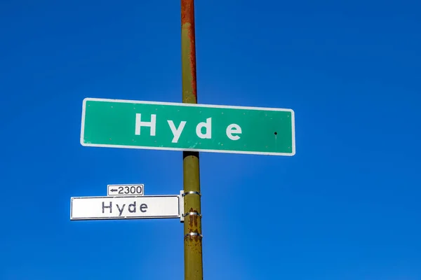 Gatunamn Hyde San Francisco Klarblå Himmel — Stockfoto