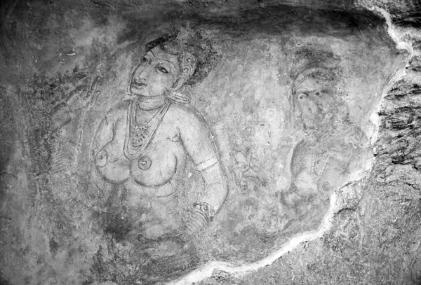Sigiriya Sri Lanka August 2005 Sigiriya Maidens Fresco Sigiriya Sri — 图库照片