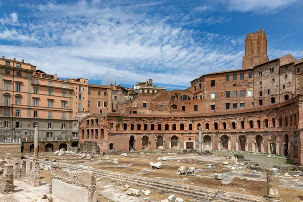 Roma Agosto 2021 Veduta Panoramica Dei Fori Imperati Con Antica — Foto Stock