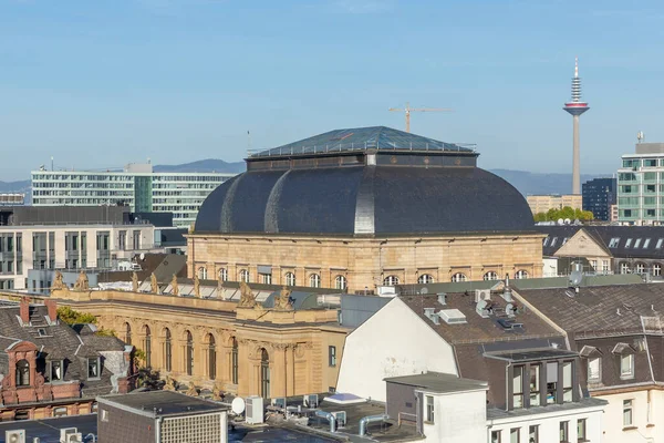 Frankfurt Deutschland Oktober 2022 Malerischer Blick Auf Die Skyline Von — Stockfoto