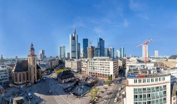 Frankfurt Nad Menem Niemcy Października 2022 Widok Panoramę Frankfurtu Nad — Zdjęcie stockowe