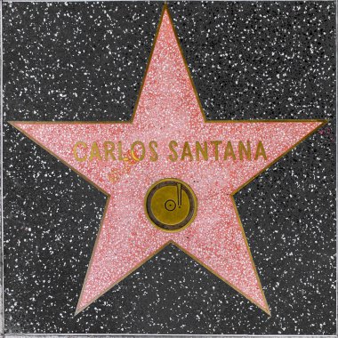 Los Angeles, ABD - 5 Mart 2019: Carlos Santana için Hollywood Şöhret Yolu 'nda Star' a yakın çekim.